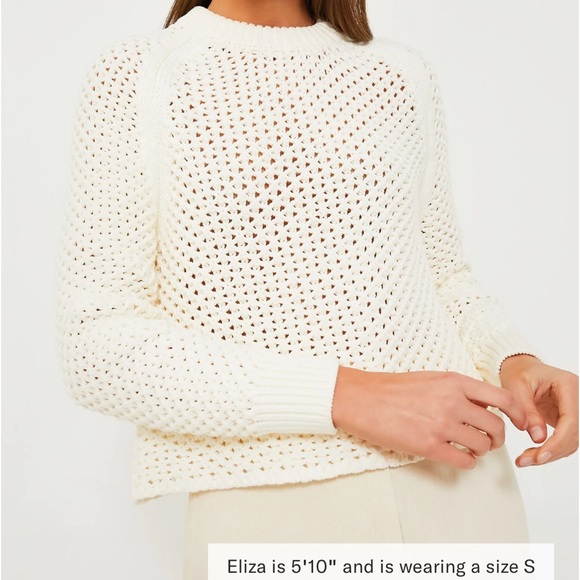 Ivory Crochet Knit Annette Sweater
